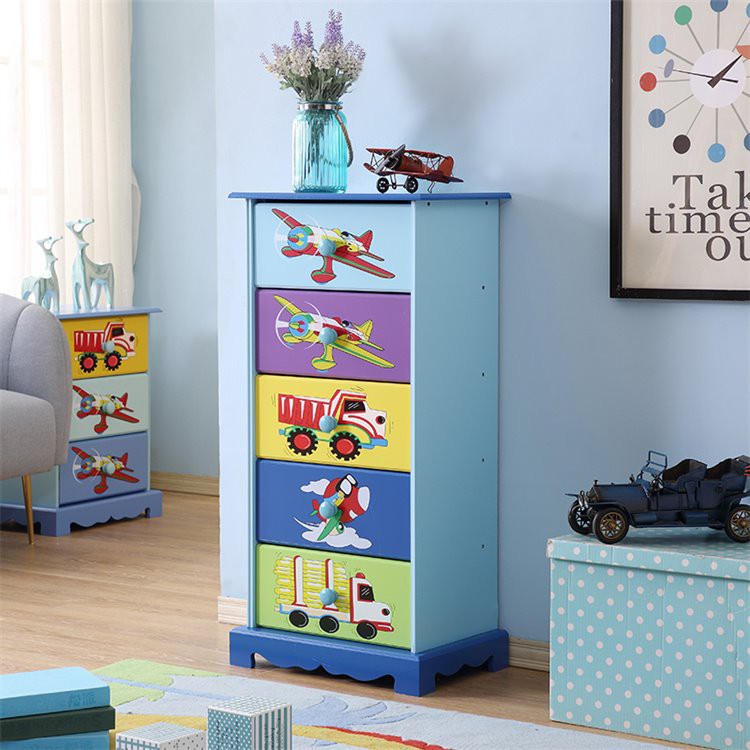 5 drawer Blue Kids Storage Organizer (1)