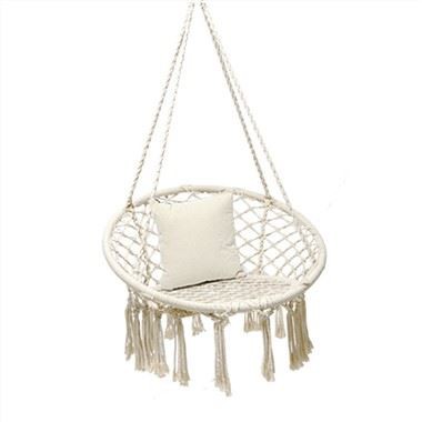 Hammock għall-ikkampjar tal-forma tonda abjad