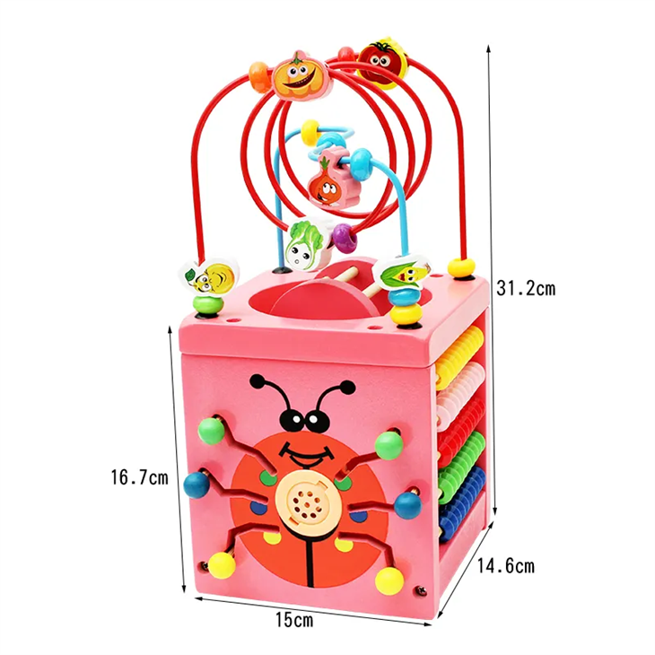 Wooden Activity Cube Preschool Learning Toys